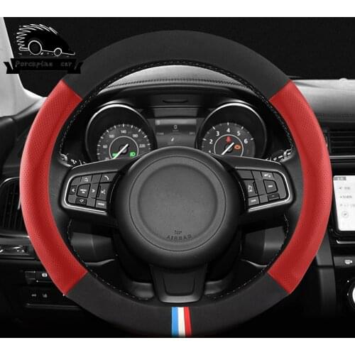 2019 New Car Steering Wheel Cover For 37-38CM Leather Suede Breathable Car Steering-Wheel Cover Auto Interior Accessories
