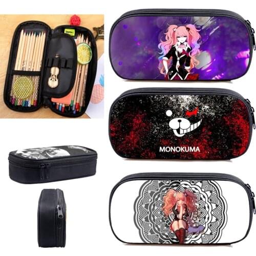 3D Anime Totoro Make Up Box Danganronpa Pencil Case Zipper Pouch Storage School Supplies Danganronpa Monokuma Cosmetic Case