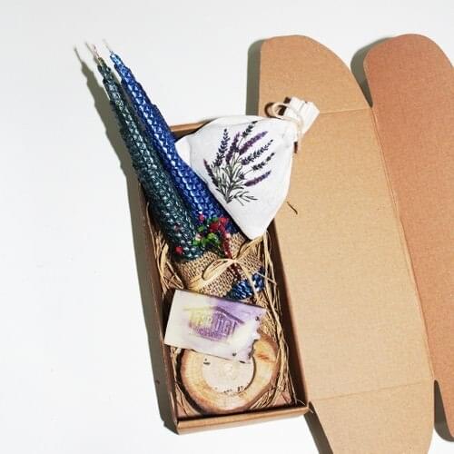 Frig Lavender Design Gift 2 Li Candlestick Type Honeycomb Candle Set 2 Color Blue-Oil