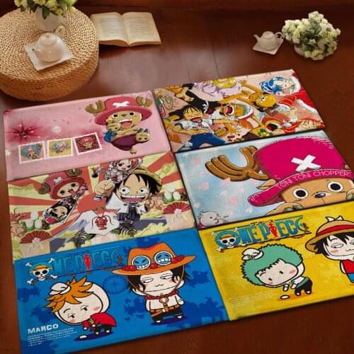 Mats Anti Slip Floor Mat One Piece Luffy Ace Zoro Printed Pattern Carpet Rug for Bathroom Door Living Room