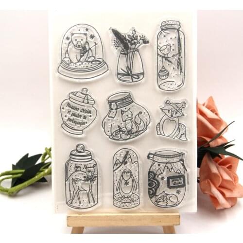 KLJUYP French AUTOMNE HIVER Transparent clear stamp for DIY Scrapbooking/Card Making/Kids Christmas Fun Decoration Supplies