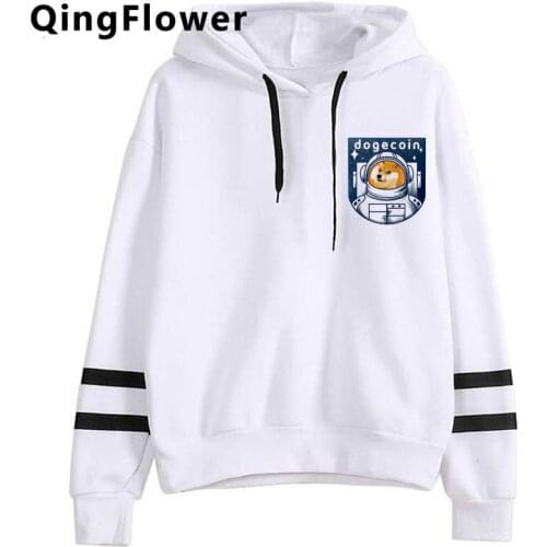 Dogecoin to the Moon hoodies male anime printed hip hop male clothing graphic