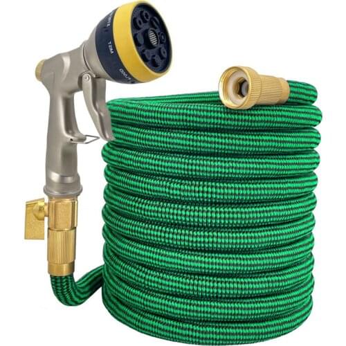 High-Pressure Water Gun Garden Watering Hose Telescopic Magic Hose 3/4 Car Wash Hose With Metal Spray Gun For Outdoor Watering