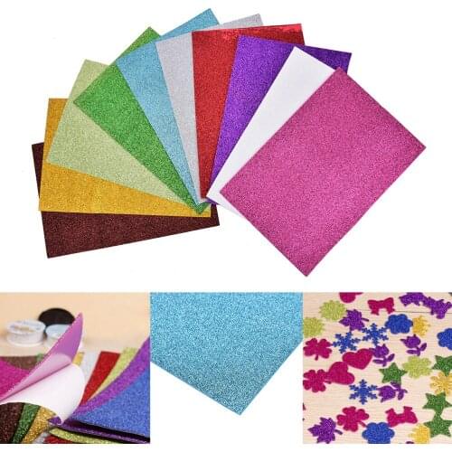 Flash Thick Sponge Paper With Rubber Powder EVA Foam Paper DIY Paper Craft Scrapbooking Paper Origami Colored Decor 10pcs