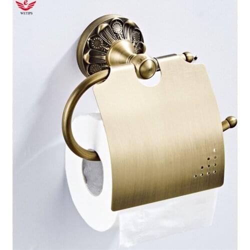 Wetips Brass Toilet Roll Holder Wc Accessories Dispenser For Paper Holder Bathroom Support Tissue Hanger Paper Towel Holder