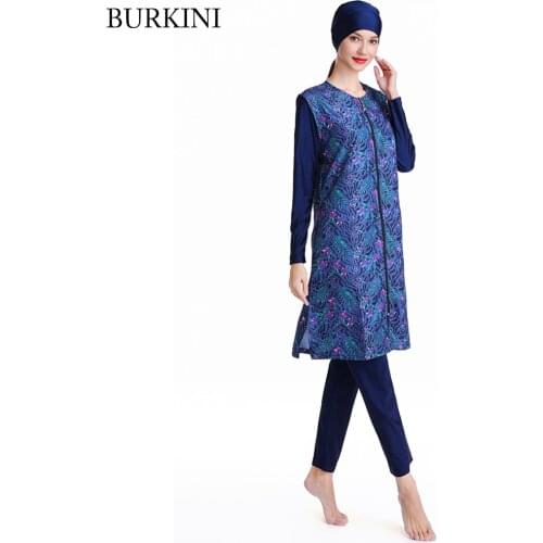 Women Muslim With Swim Hat Plus Size Burkinis Islamic Muslim Swimwear Girls Modest Hijab Swimsuit Islamic