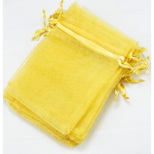 500pcs/lot Gold Organza Bag 13x18cm Jewelry Package Bag Wedding Christmas Boutique Gift Packaging Organza Gift Bags & Pouches