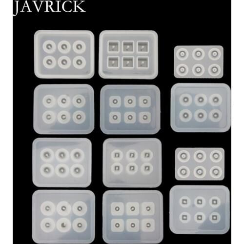 12Pcs Beads Resin Molds Kit with Hole for Gemstone Cabochon Jewelry Casting DIY Pendant Accessories Jewelry Making Tool