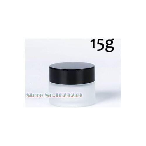 15g Black cap Frosted Glass Jar Empty Cream Jars Cosmetic Packaging Containers cosmetic jar,plastic cap jar 200pcs/lot