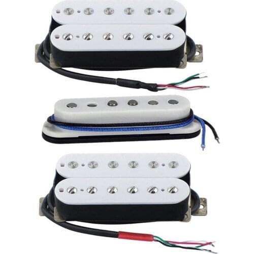 3pcs HSH Alnico 5 Pickup Set Double Coil Humbucker / Single Coil/ Humbucker Electric Guitar Pickups White