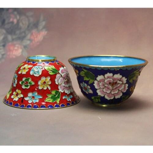 4 inch Handcrafted Chinese Cloisonne Filigree Decorative Bowl Table Ornaments Home Decor Copper Enamel Desk Accessories Gifts