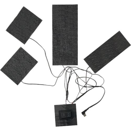 5V USB Clothes Heater Pad With Adjustable Temperature Electric Heating Sheet Carbon Fiber Heating Warmer Pad For Vest Jacket