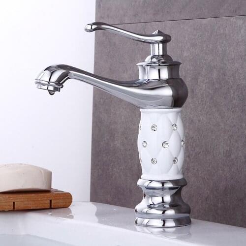 Diamond Basin Mixer Bathroom Faucet Brass/Chrome Single Handle Single Hole Deck Mounted Cold Hot Water Tap torneira banheiro