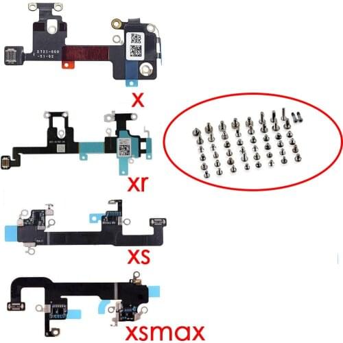 WiFi Antenna Signal Flex Cable Ribbon Replacement Parts + full completely screws with bottom screw For iPhone X XS XR XS max