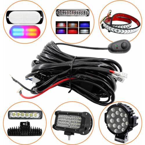 Auto Led Light Power Relay Kit Harness Fuse Heavy Duty Wire 12V 14AWG 450W On-Off Switch For Cars Fog HID Strip Light Work Lamp