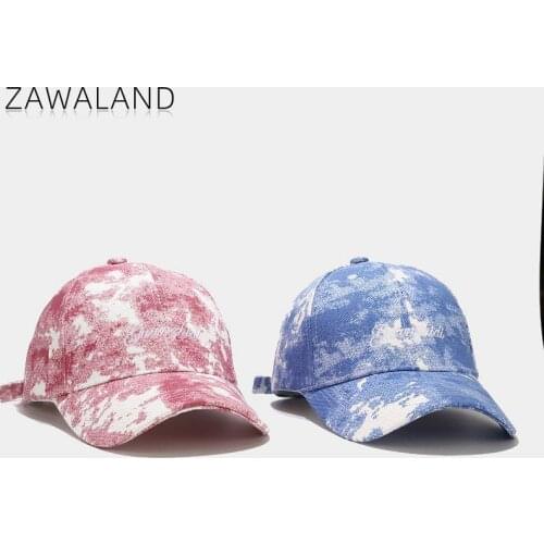 Zawaland Summer Unisex Baseball Cap Tie-Dye Print Casual Hats Men Women Street Fashion Accessories Outdoor Sun Protection Hats
