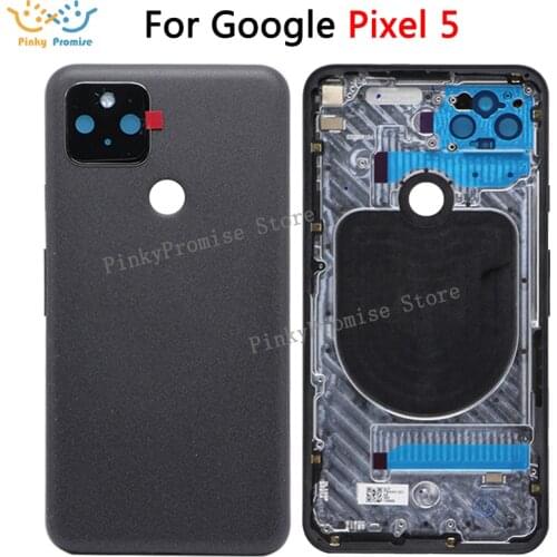 Full New For Google Pixel 5 Battery Cover Door Back Housing Rear Case For Google Pixel 5 Back Battery Door With Camera Lens