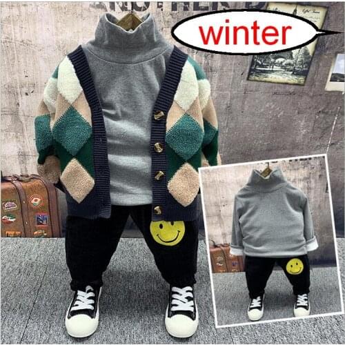 Children Clothing Winter boys Clothes 3pcs Outfit Kids Boys Clothes Set Sport Suit For Toddler Clothing Sets 2-6years boys sets