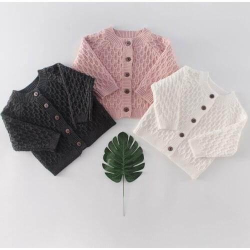 Baby Girls Boys infants children sweaters knitted solid color diamond coat jacket all-match cardigan 2020 Spring Autumn Outfits