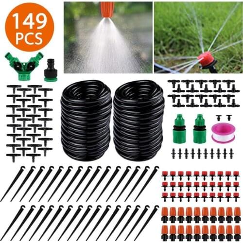 Irrigation Kits Automatic Watering Device DIY Micro Drip 1set 149pcs/set 149pcs 30m Adjustable Dripper Gardening Supplies