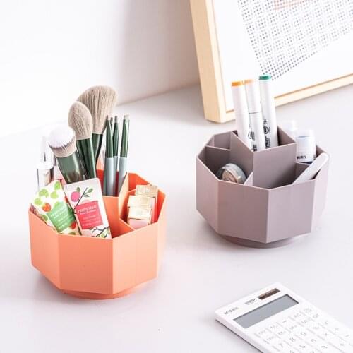 Multifunction Pen Holder 360 Degree Rotating Desktop Stationery Cosmetics Sundries Storage Box Large Capacity Separate Shelf