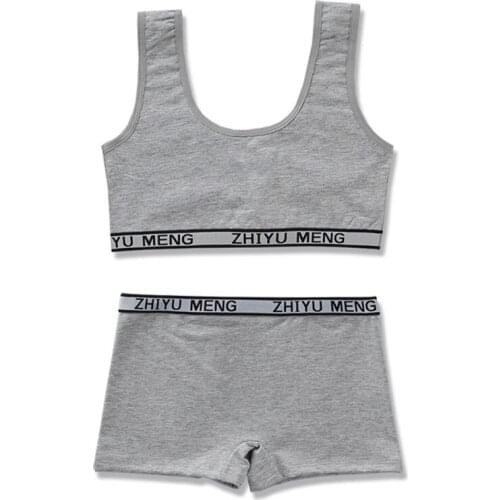 Teenage Clothes Sets Teenager Sport Underwear Training Bra for Girls Teen Bra and Panties Sets 8-14Y