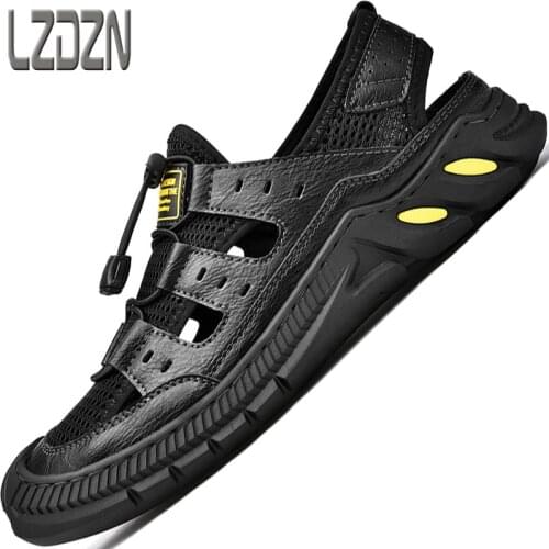 LZDZN Men's Leather Sandals