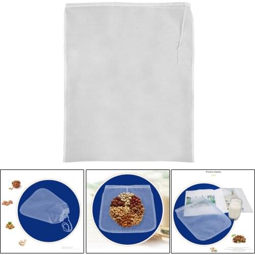 Nut Milk Bag Reusable All Purpose Food Strainer Food Grade BPA-Free Ultra Strong Fine Nylon Mesh Nutmilk, Juices, Cold Brew