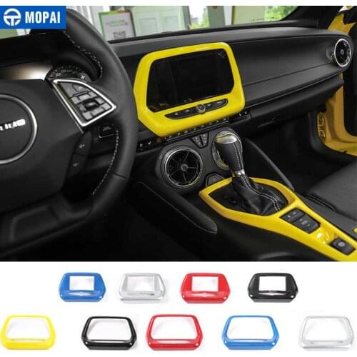 MOPAI Car Interior Navigation Screen GPS Panel Decoration Frame Cover Sticker for Chevrolet Camaro 2017 Up Accessories Styling