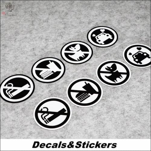 NO.L371 NO Smoking No Dog Warning 3M Reflective Modified Stickers Waterproof Decals Car Racing Motorcycle Decoration