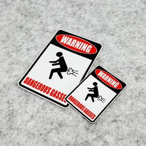 NO.S230 GalonDeco Interesting Auto Interior Stickers No Fart Dangerous Gases Reflective Funny Motorcycle MTB Reflective Sticker