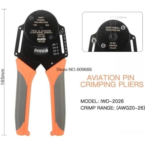 IWIISS IWD-2630 M23 connector crimping pliers for Siemens servo wire harness Inteco M23 encoder pin Aviation pin crimper tools