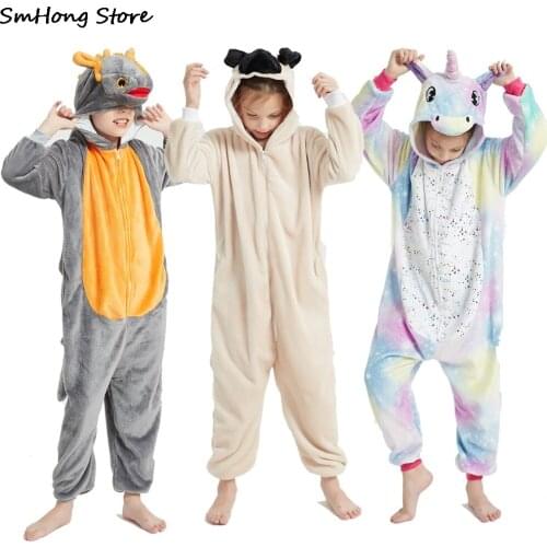 Shark Dinosaur Unicorn Kigurumi Pajamas Childrens Sleepwear Baby Homewear Cosplay Costume Pijamas Unicornio Pyjamas Kids
