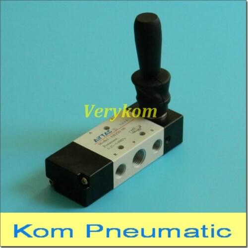 Verykom Pneumatic 1/4'' Port 5 Way 3 Position 4H230C-08 Center Close Manual Solenoid Valve Hand Lever Operated Pull Valves 3/5