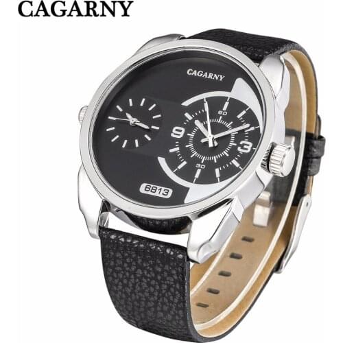 Top Luxury Brand Cagarny Quartz Watch For Men Cool Big Case Waterproof Military Mens Watches Army Sport Wristwatch Reloj Clock