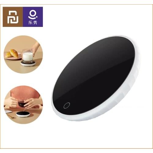 ROSOU Mini Heating Coasters Automatic insulation 55℃ Heat Anti Leakage Tempered Glass Panel Coffee Tea milk Drink Warmer