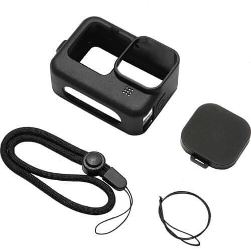 Silicone Protective Case Cover With Wrist Strap & Lens Cover Sports Camera Protective Case For GoPro HERO9