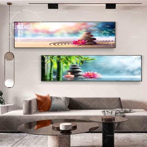 Embelish Beautiful Still Life Landscape Wall Pictures For Living Room Lotus Flower With Spa Stones Posters Home Decor Paintings