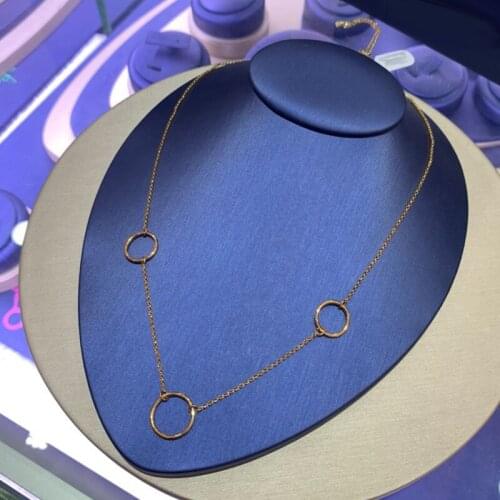 UMGODLY Fashion Copper Necklace Gold Color Round DIY Necklace for Women Jewelry