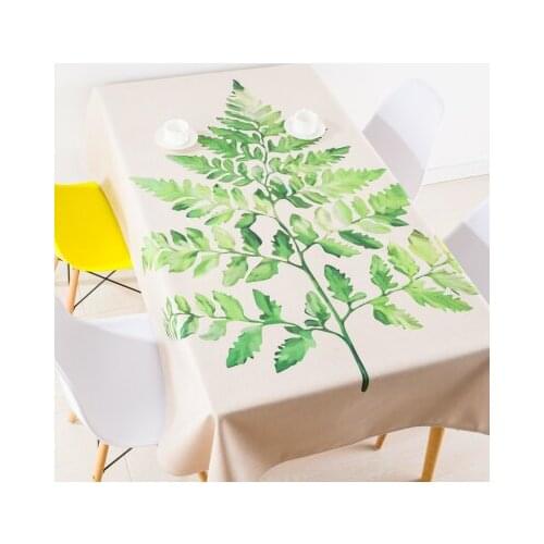 Thicken nordic linen tablecloth table cloth green plant leaf simple modern party hotel coffee home decoration table cover gift