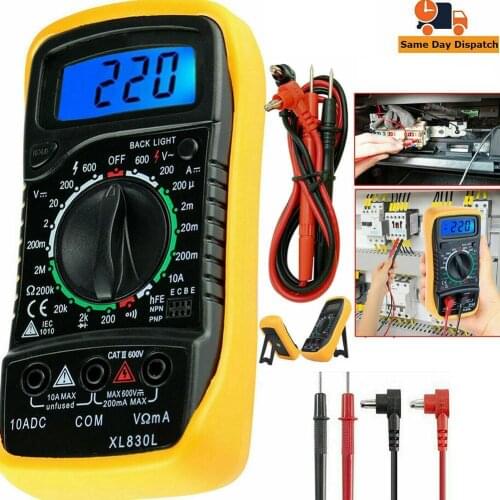 XL830L Handheld Digital Multimeter Portable AC/DC Ammeter Meter Ohm Multimetro Voltage Voltmeter Tester K1P8