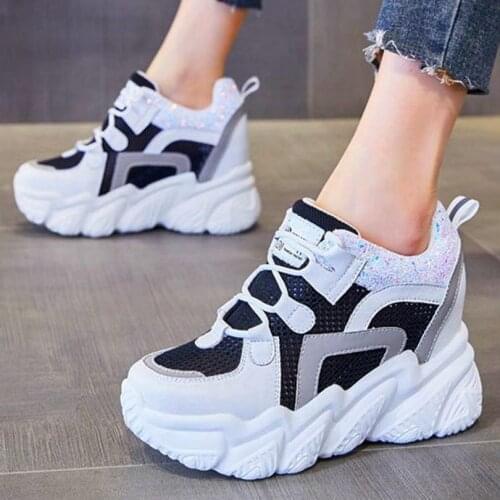 Platform Shoes Womens Breathable Cow Leather Ankle Boots Wedge High Heels Fashion Sneakers Creepers Oxfords 34 35 36 37 38 39