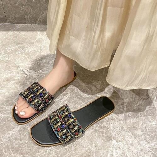 Female Shoes Summer Clogs Big Size Slippers Soft Slides Jelly Flip Flops Fashion 2021 Beach Girl Comfort Flat Glitte