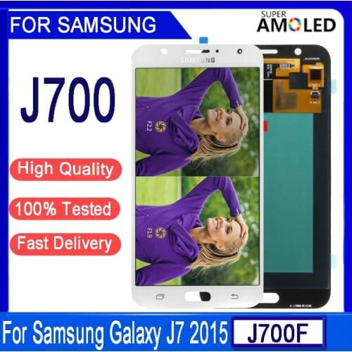 5.5"SUPER AMOLED LCD For SAMSUNG Galaxy J7 2015 J700 SM-J700F J700M LCD Display Touch Screen Digitizer Assembly Replacement