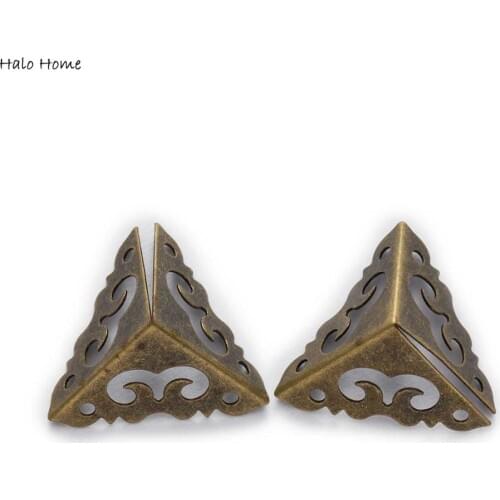 10Pcs Bronze Box Cabinet Table Luggage Decorative Metal Wooden Case Feet Leg Protectors Corner 20mm(7/8")