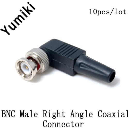 10pcs/lot CCTV RG59 BNC male solderless right angle connector BNC Male Right Angle Coaxial Connector For RG59