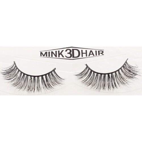 3D Mink Lashes 1 Box 1 Pair Packing Natural Thick Crisscross Messy False Eyelashes Pure Handmade Cotton Stalk Fake Eyelashes