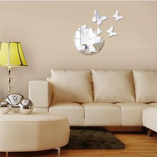 3D Butterfly Decoration Acrylic Mirror Wall Sticker Home Decor Stickers Living Room Bedroom Bathroom Toilet Wall Mural Art Decal