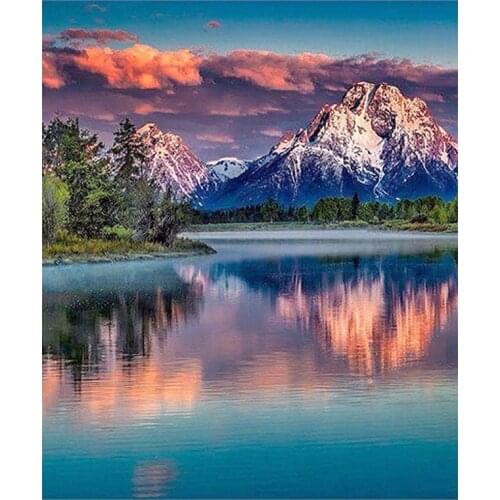 5D DIY Diamond Embroidery Mountain Scenery Cross Stitch Full Round Diamond diamond painting rhinestones love gift