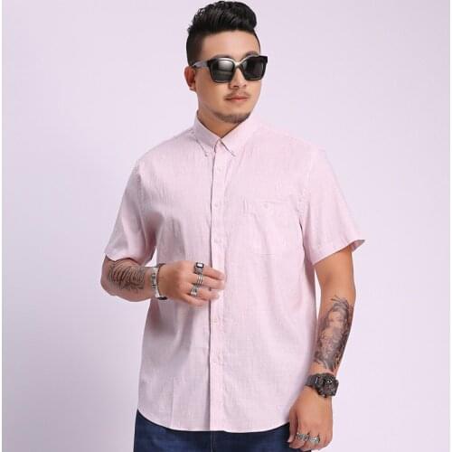 8xl 6xl 5xl Mens Pure Cotton Shirt Slim Fit Fashion Short Sleeve Casual Business Shirts Men Dress Shirts High Quality Camisas